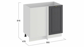 Шкаф напольный угловой Лина Белый-Графит