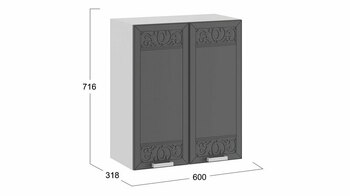 Шкаф навесной c двумя дверями 600 Долорес Белый-Титан