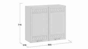 Шкаф навесной c двумя дверями 800 Долорес Белый-Сноу
