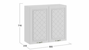Шкаф навесной c двумя дверями Бьянка Белый-Дуб белый