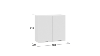 Шкаф навесной c двумя дверями Габриэлла Белый, Сноу
