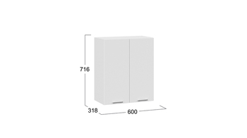 Шкаф навесной c двумя дверями Габриэлла Белый, Сноу