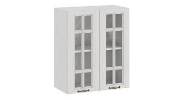 Шкаф навесной c двумя дверями со стеклом Лина Белый-Белый