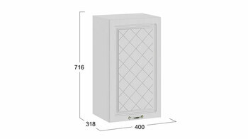 Шкаф навесной c одной дверью Бьянка Белый-Дуб белый