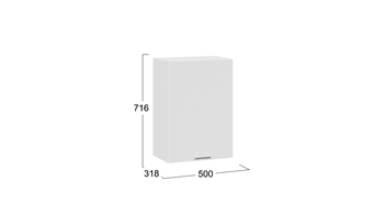 Шкаф навесной c одной дверью Габриэлла Белый, Сноу