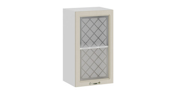 Шкаф навесной c одной дверью со стеклом Бьянка Белый-Дуб ваниль