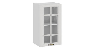 Шкаф навесной c одной дверью со стеклом Лина Белый-Белый