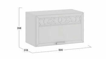 Шкаф навесной c одной откидной дверью 600 Долорес Белый-Сноу