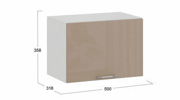Шкаф навесной c одной откидной дверью Весна Белый, Кофе с молоком