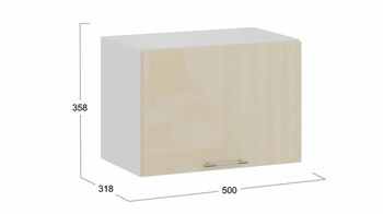Шкаф навесной c одной откидной дверью Весна Белый, Ваниль глянец