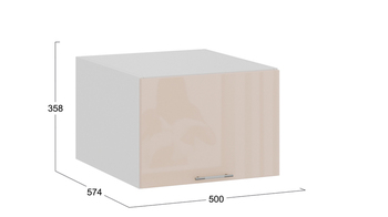 Шкаф навесной c одной откидной дверью Весна Белый, Ваниль глянец
