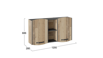 Шкаф навесной Кристофер Фон серый, Олд Стайл