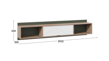 Шкаф навесной Лео Гикори джексон-Белый матовый-Дымчатый зеленый