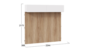 Шкаф навесной с декоративными панелями Порто 366 Белый Жемчуг, Яблоня Беллуно, Белый софт