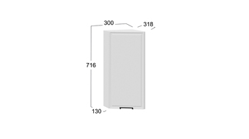 Шкаф навесной торцевой Белладжио Белый, Фон белый