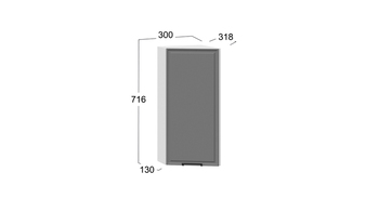 Шкаф навесной торцевой Белладжио Белый, Софт графит