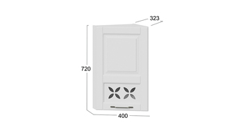 Шкаф навесной торцевой c декором Скай Белоснежный софт