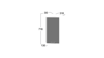 Шкаф навесной торцевой Габриэлла Белый, Титан