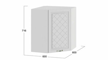 Шкаф навесной угловой Бьянка Белый-Дуб белый
