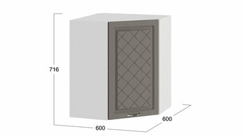 Шкаф навесной угловой Бьянка Белый-Дуб серый