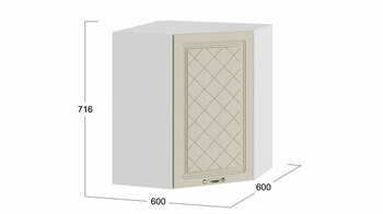 Шкаф навесной угловой Бьянка Белый-Дуб ваниль