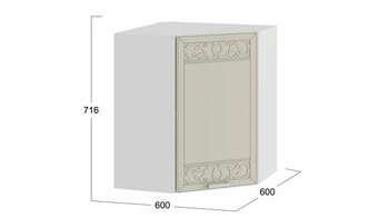 Шкаф навесной угловой Долорес Белый-Крем