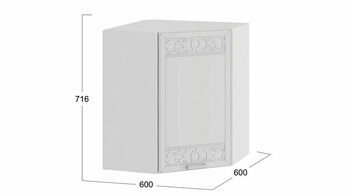 Шкаф навесной угловой Долорес Белый-Сноу