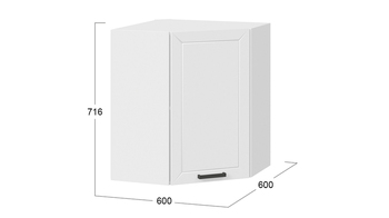 Шкаф навесной угловой Лорас Белый-Холст белый