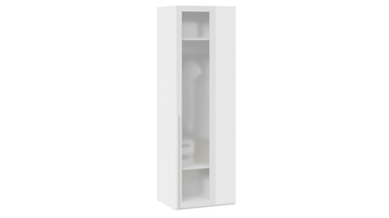 Шкаф угловой 580 с 1 дверью со стеклом Порто Белый Жемчуг-стекло сатин белое