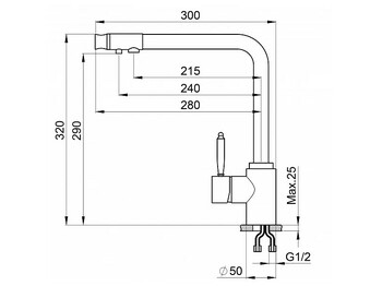 Смеситель кухонный Granula 2301 графит