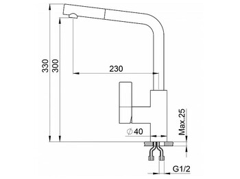 Смеситель кухонный Granula 2502 графит