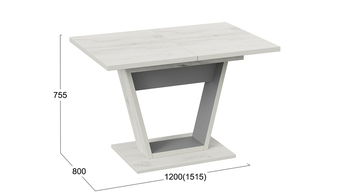 Стол обеденный Гавана Тип 1 Дуб крафт белый, Серый графит