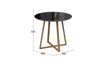 Стол обеденный Милан Тип 1 Золотой муар, стекло глянцевое черный мрамор