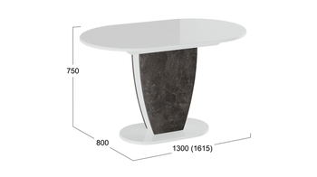 Стол обеденный Монреаль Тип 1 Белый глянец-Моод темный