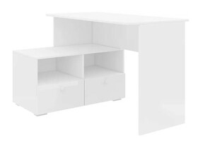 Стол письменный угловой (с ящиками) Абрис ПМ-332.09 Белый глянец