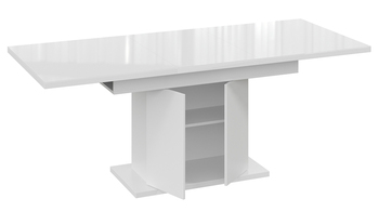 Стол раздвижной Детройт Тип 2 Белый-стекло белый глянец