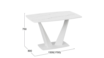 Стол раздвижной Фабио Тип 1 стекло матовое белый мрамор