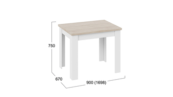Стол раздвижной Промо тип 3 Белый, Дуб Сонома светлый