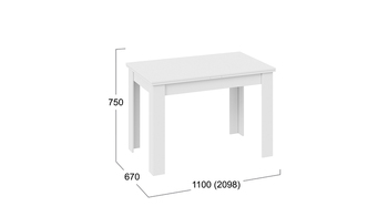 Стол раздвижной Промо тип 4 Белый, Белый