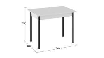 Стол Родос Тип 1 с опорой d40 Черный муар, Белый