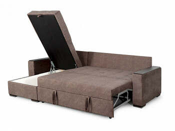 Угловой диван Монако 1 вариант 4 Коричневый велюр