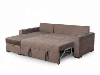 Угловой диван Монако 1 вариант 4 Коричневый велюр
